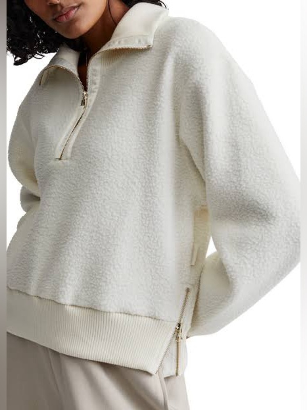 Varley Roselle Recycled Polyester Fleece Half Zip Pullover